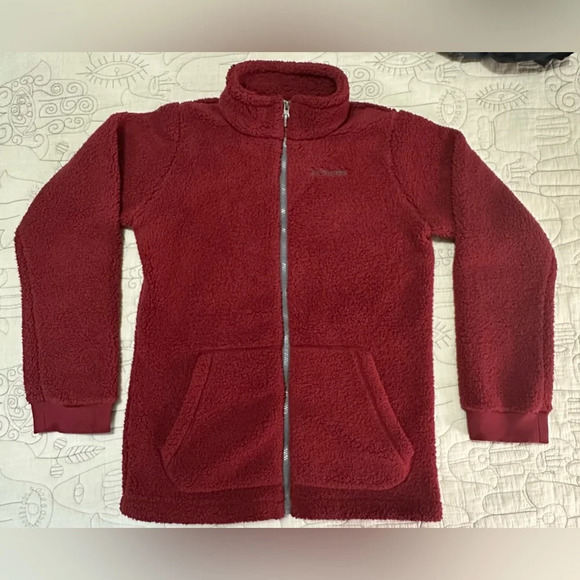 NWOT Columbia Women’s Red Cozy Camper Sherpa Fleece Jacket XL - Picture 1 of 6